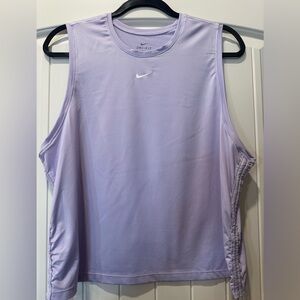 Nike Women's Light Purple Dri-FIT Tank Top with side drawstring ruching.  XL.
